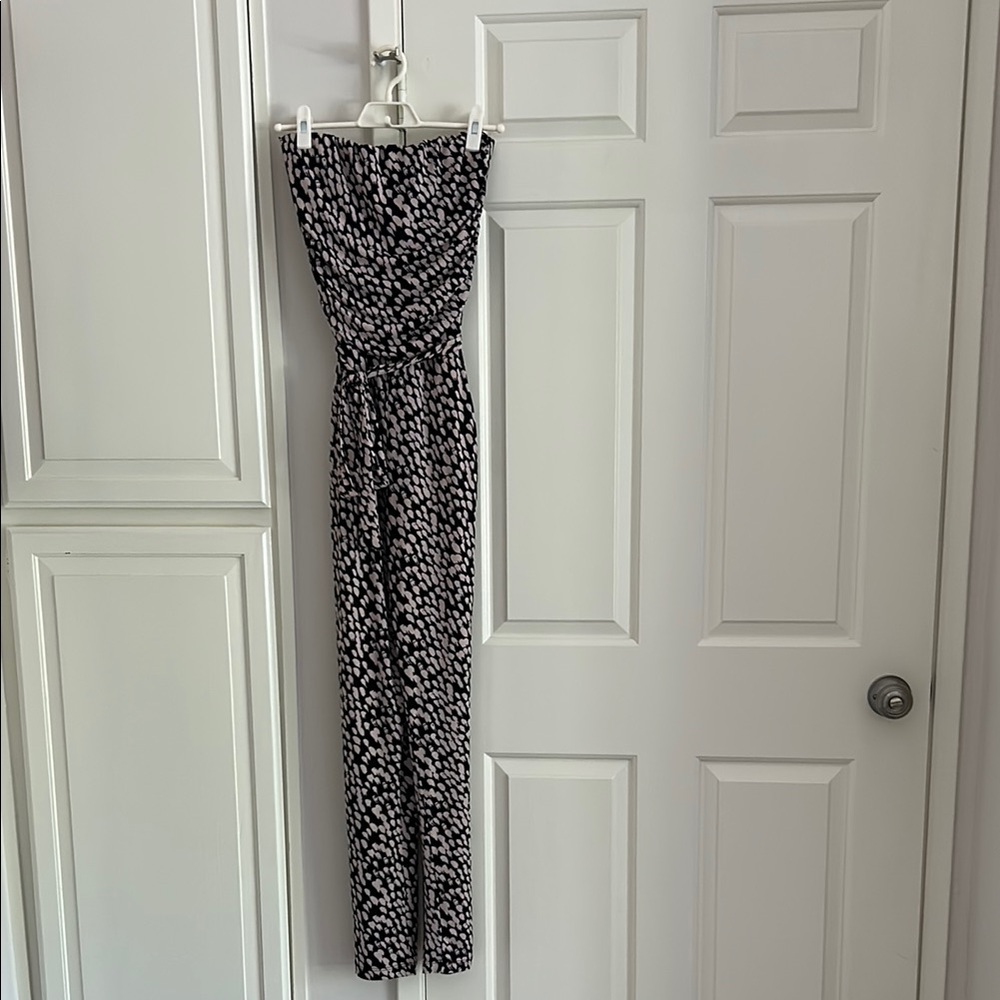 Veronica M Black and White Print Jumpsuit
